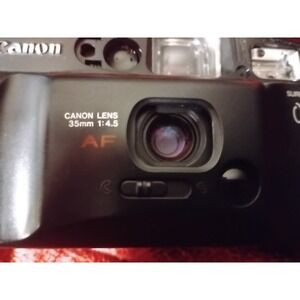 Canon Owl 35mm Camera Sure Shot AF-7 Point-&-Shoot PRIMA 1994 VTG missing plate